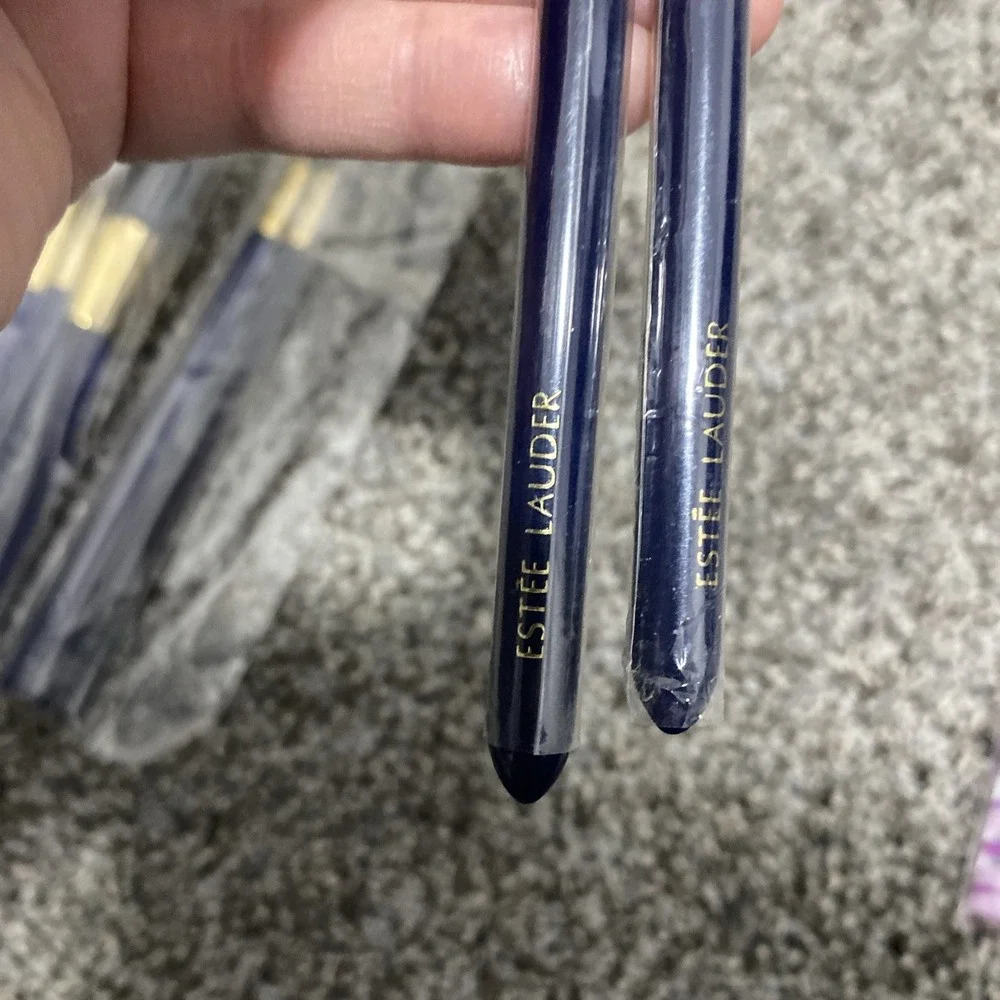 Estee Lauder Makeup Brush Set‎ Cheek, Eye, Powder Shadow Blue Handle